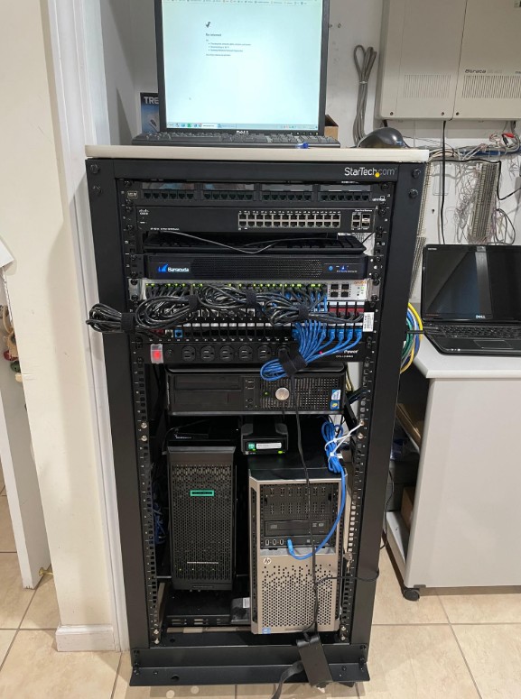 multiple rack-mounted servers and an uninterrupted power supply new jersey business